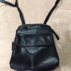Black pebbled leather Relic crossbody